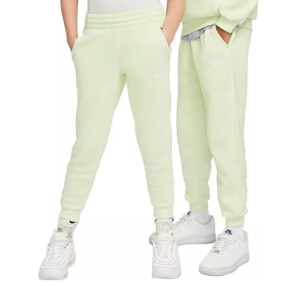 NIKE Sportswear Club Fleece Green Sweatpants Cotton Ribbed Cuff Size Large L NEW